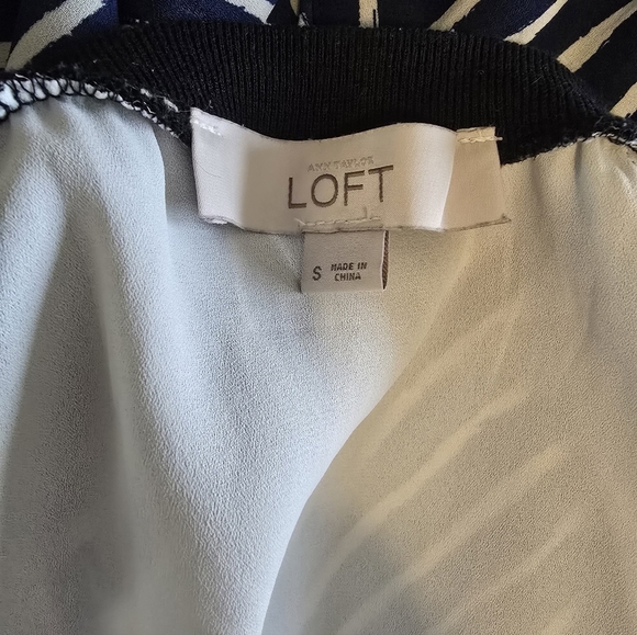 Loft Cream Blush Blouse Mixed Media Small - Picture 5 of 7